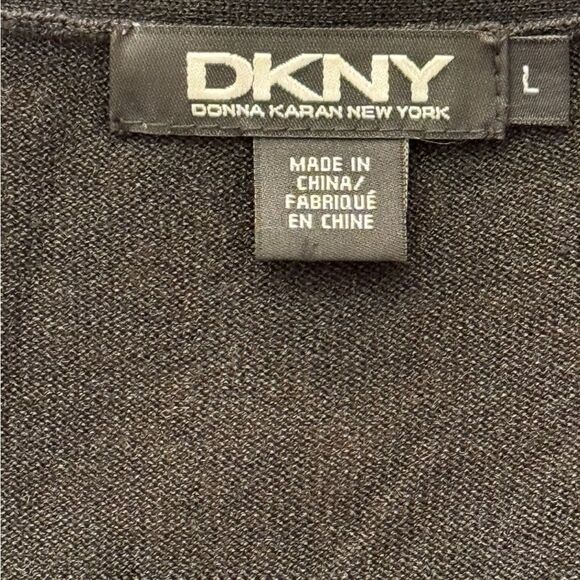 DKNY Button up short sleeves studded sweater.  Black. Large - Picture 9 of 11